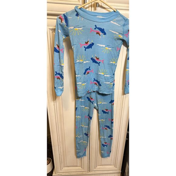 Hanna Andersson Kids Long John 100% Organic Cotton Pajama Set Multicolor Sz 6-7 - Picture 6 of 8